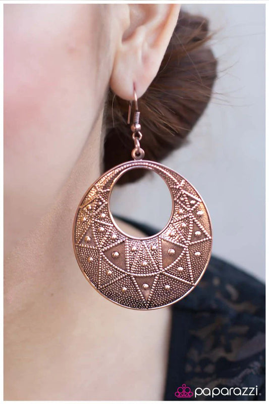 Paparazzi Earring ~ Copped To It - Copper