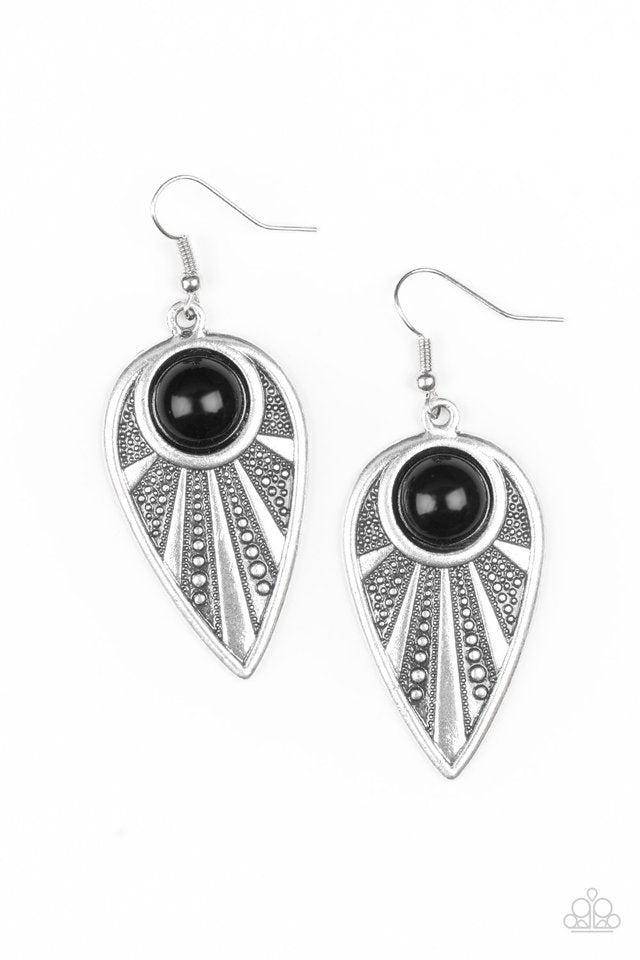 Take A WALKABOUT - Black - Paparazzi Earring Image