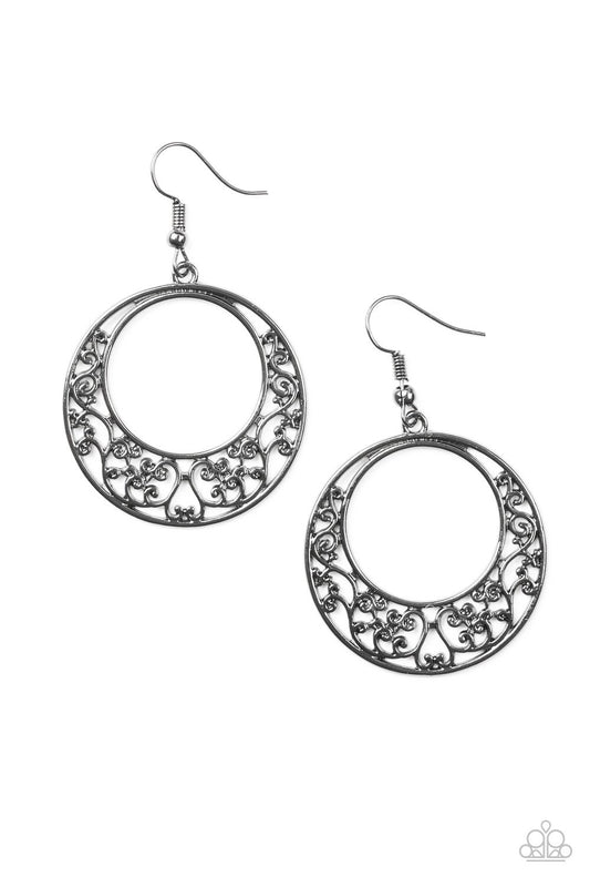 Paparazzi Earring ~ Newport Nautical - Black