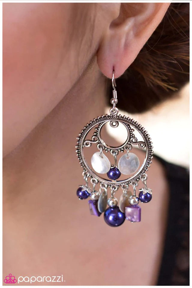 Paparazzi Earring ~ Time Is On Our Side - Purple