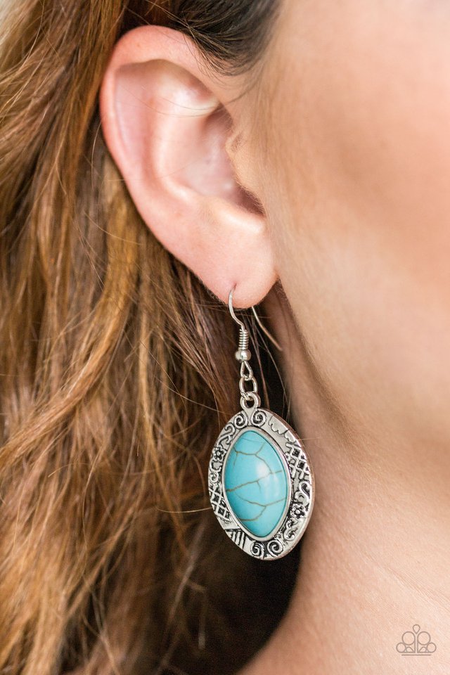 Aztec Horizons - Blue - Paparazzi Earring Image