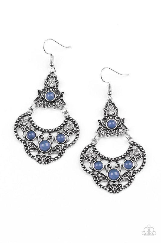 Paparazzi Earring ~ Garden State Glow - Blue