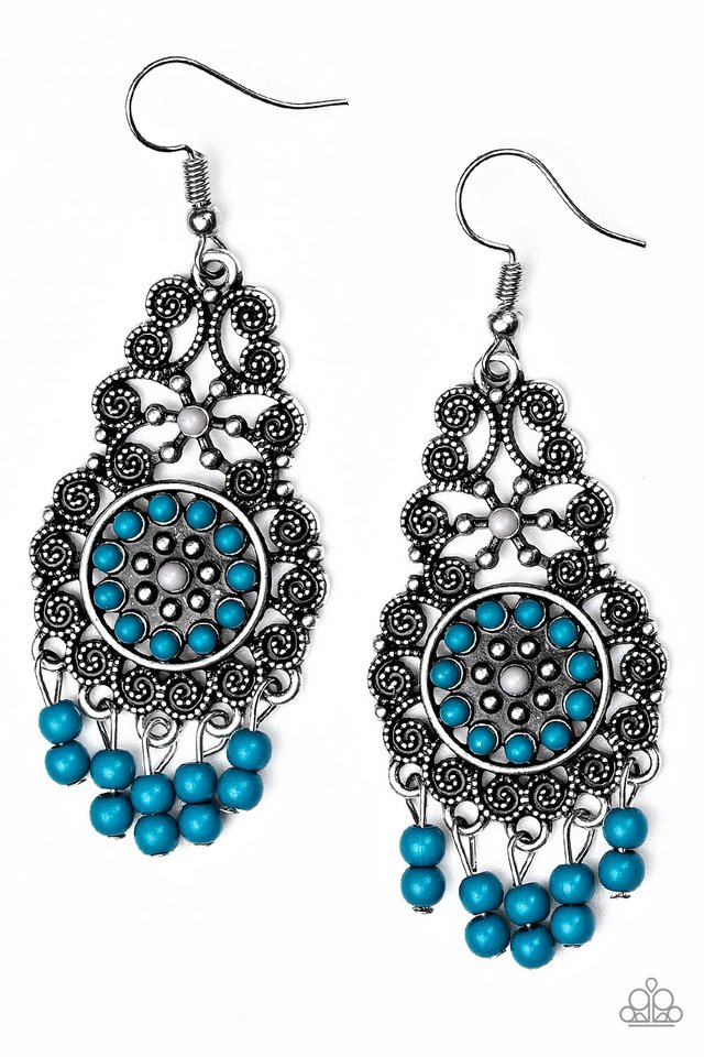 Courageously Congo - Blue - Paparazzi Earring Image