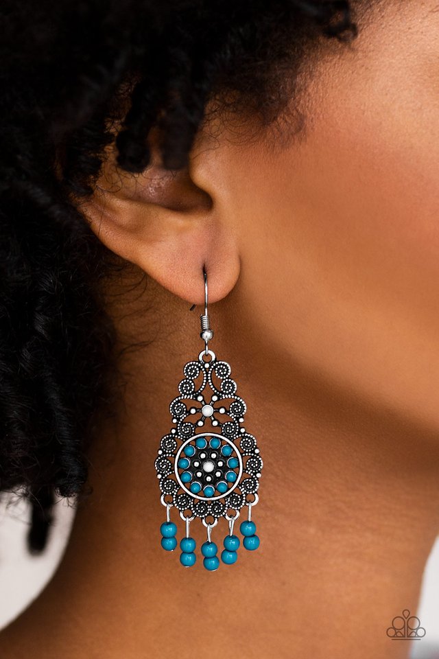 Courageously Congo - Blue - Paparazzi Earring Image