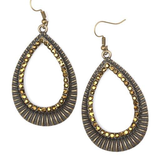 Paparazzi Earring ~ Right As REIGN - Brass