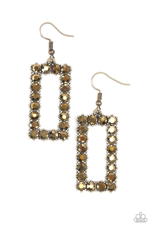 Paparazzi Earring ~ Mirror, Mirror - Brass