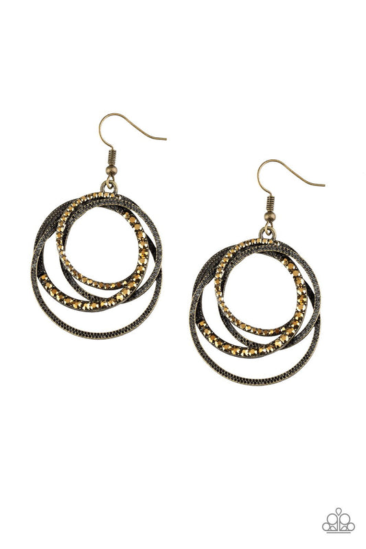 Paparazzi Earring ~ Elegantly Entangled - Brass