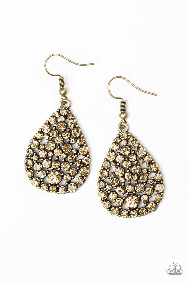 Paparazzi Earring ~ Sparkle Brighter - Brass