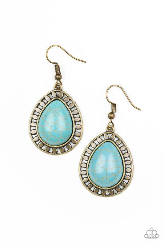 Paparazzi Earring ~ Sahara Serenity - Brass