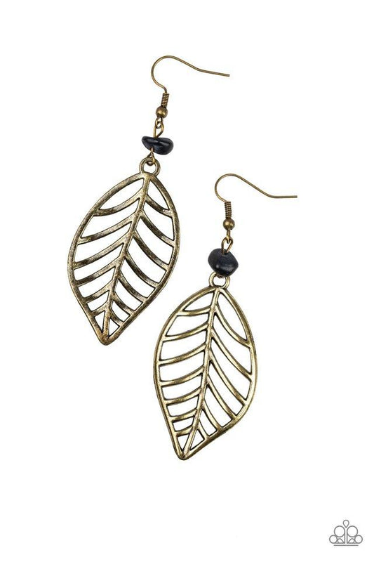 Paparazzi Earring ~ BOUGH Out - Brass