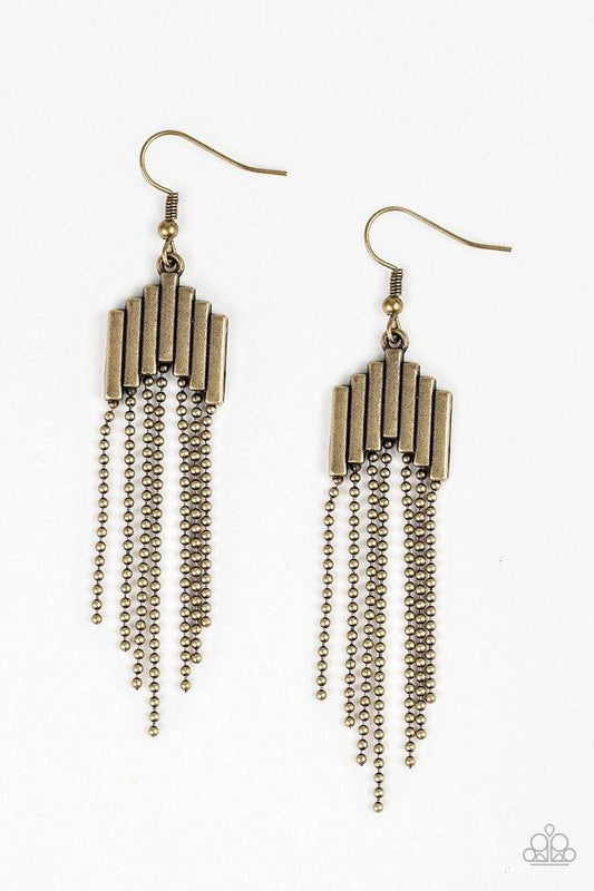 Paparazzi Earring ~ Radically Retro - Brass