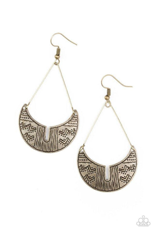 Paparazzi Earring ~ Trading Post Trending - Brass