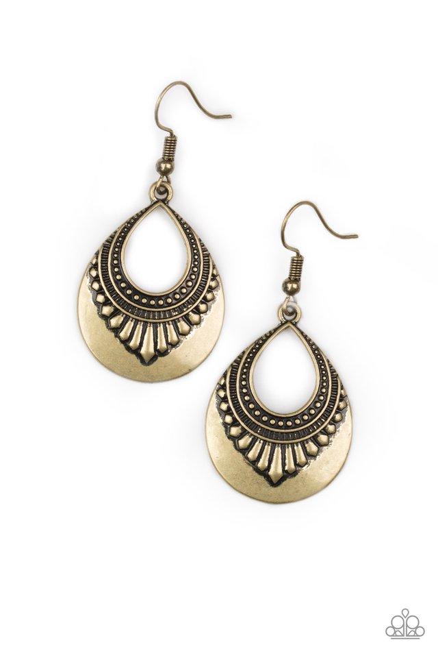 Paparazzi Earring ~ Totally Terrestrial - Brass