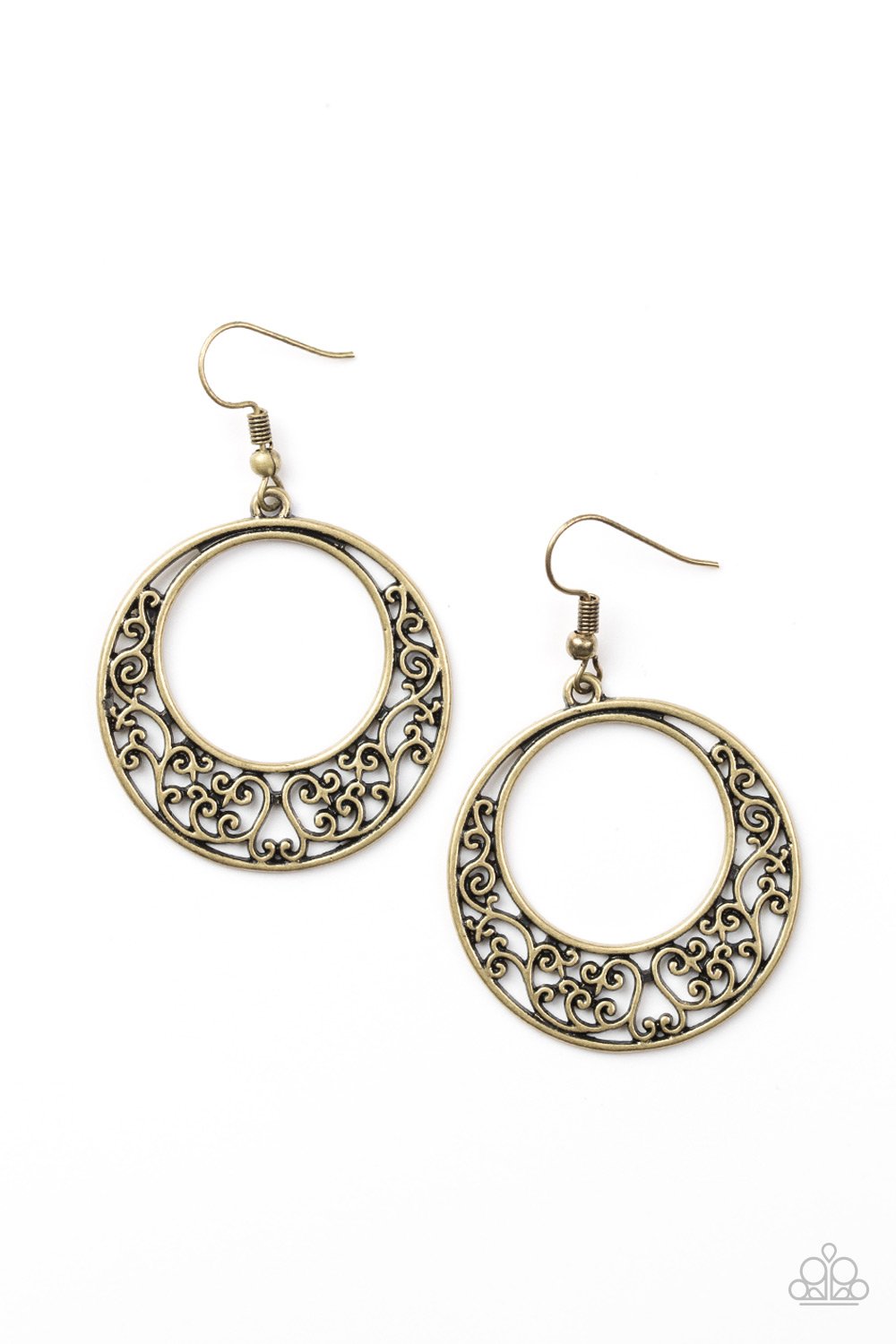 Paparazzi Earring ~ Newport Nautical - Brass