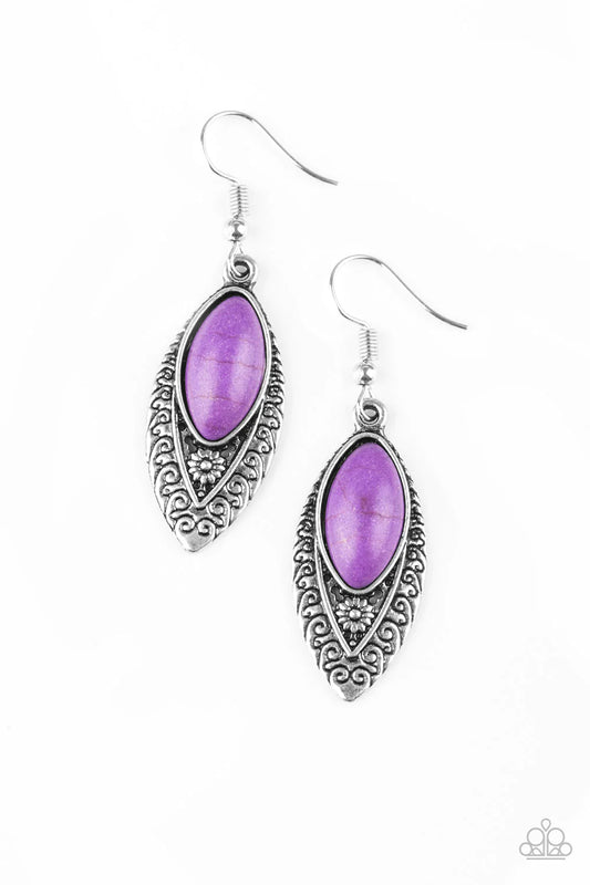 Paparazzi Earring ~ Desert Garden - Purple