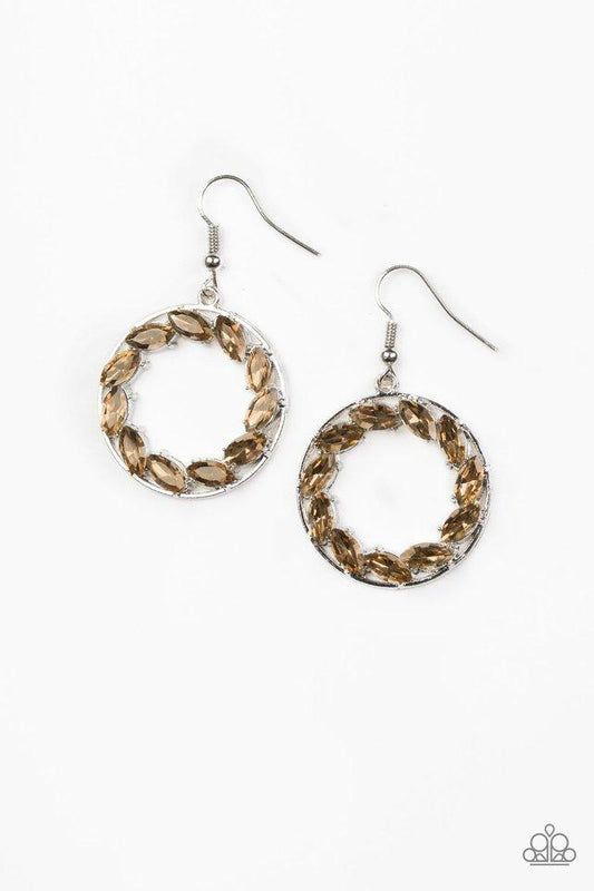 Paparazzi Earring ~ Global Glow - Brown