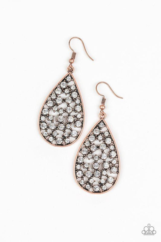 Paparazzi Earring ~ Call Me Ms. Universe - Copper