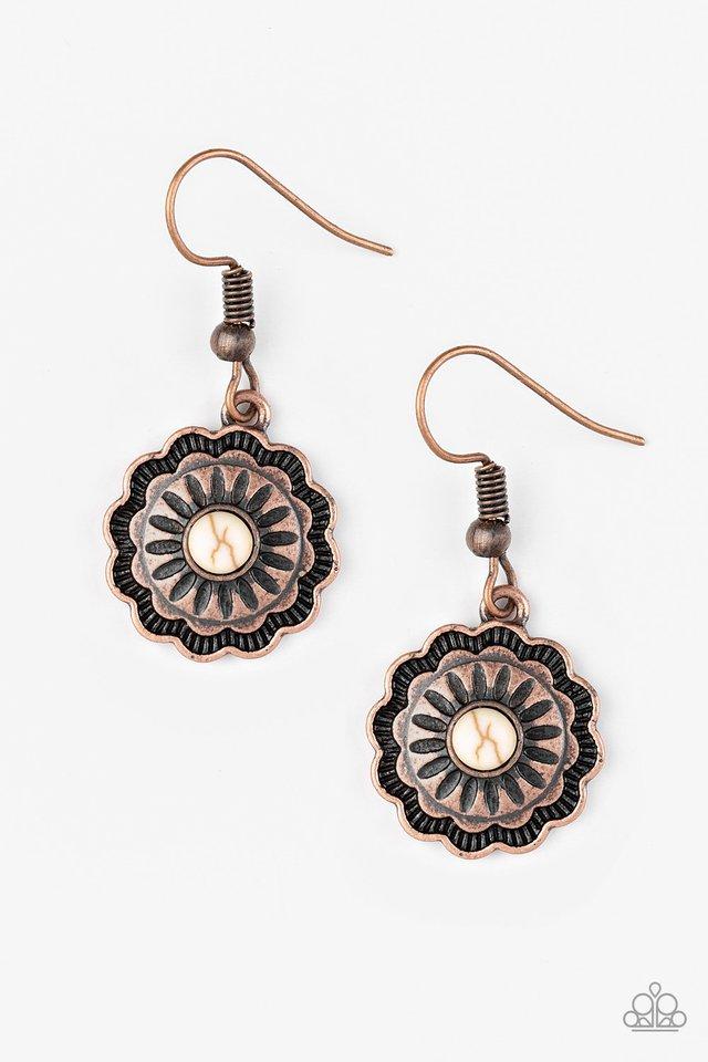 Paparazzi Earring ~ Badlands Buttercup - Copper