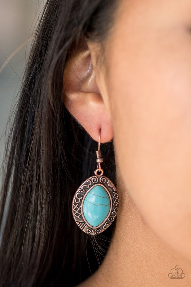 Aztec Horizons - Copper - Paparazzi Earring Image