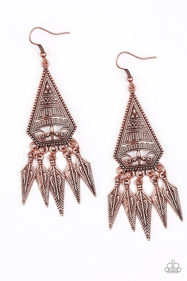 Paparazzi Earring ~ Me Oh MAYAN - Copper