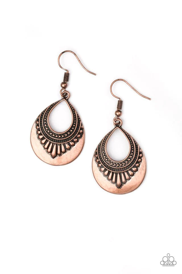 Paparazzi Earring ~ Totally Terrestrial - Copper