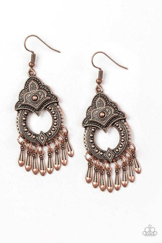 Paparazzi Earring ~ New Delhi Native - Copper