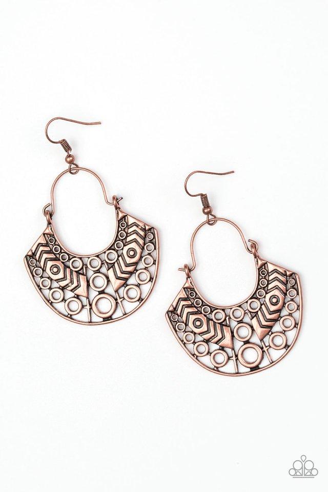 Paparazzi Earring ~ Indigenous Idol - Copper