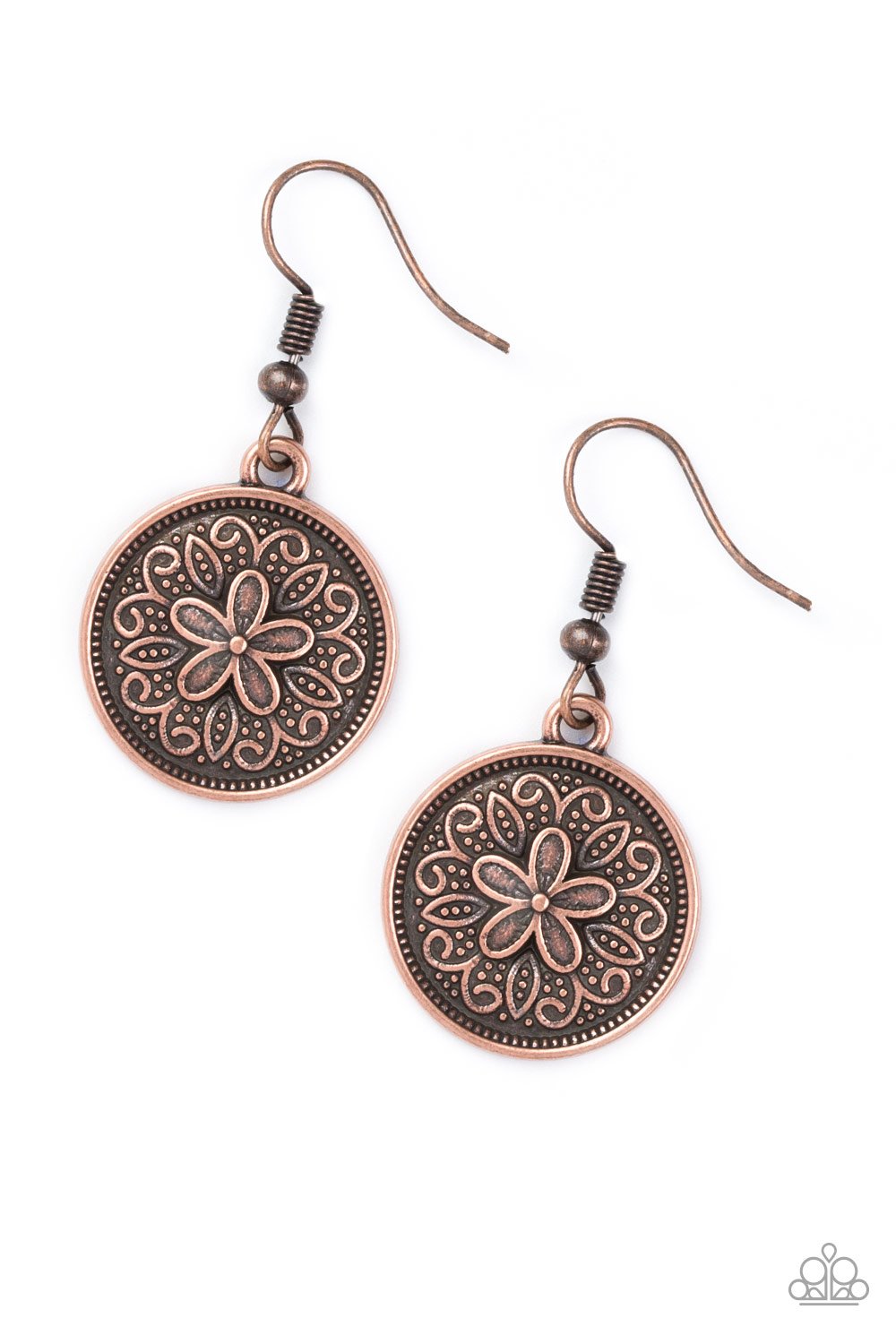 Paparazzi Earring ~ Seeing Star Lillies - Copper