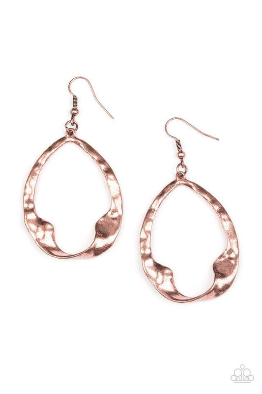 Paparazzi Earring ~ Twist Me Round - Copper