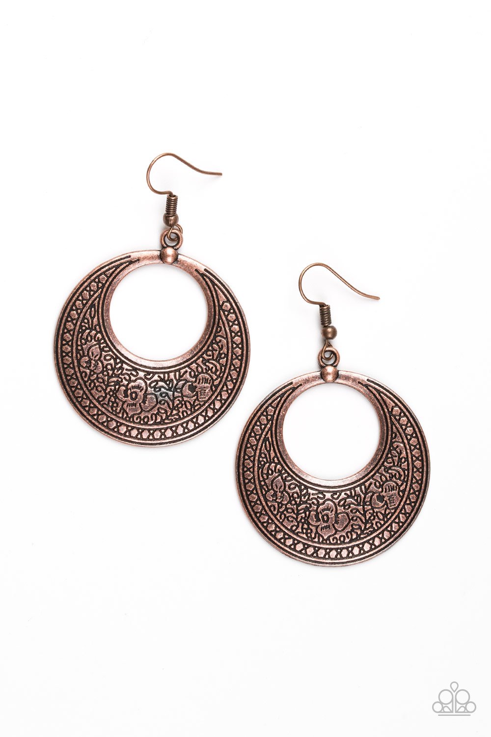 Paparazzi Earring ~ Floral Frontier - Copper