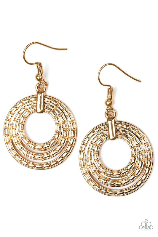 Paparazzi Earring ~ Open Plains - Gold