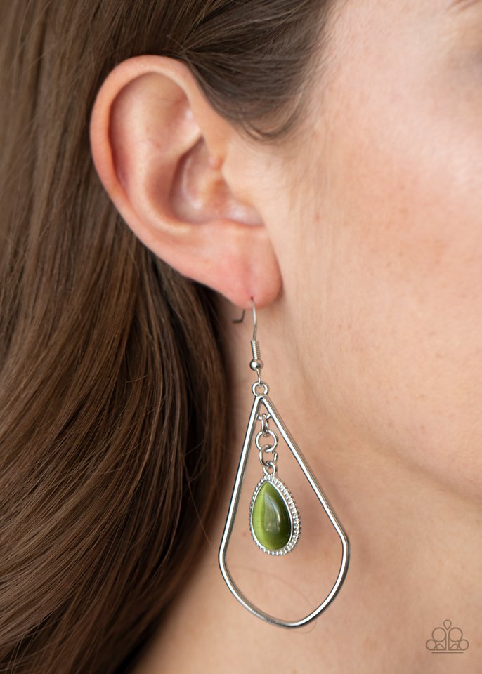 Ethereal Elegance - Green - Paparazzi Earring Image