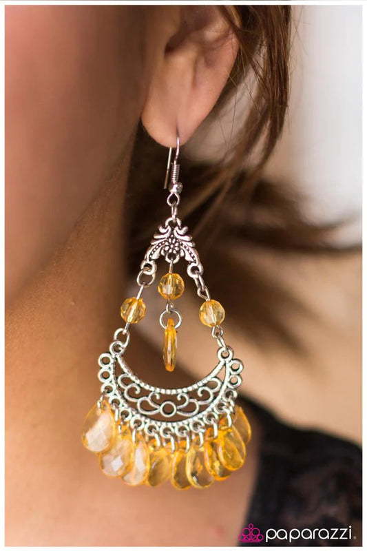 Paparazzi Earring ~ My Valentine - Yellow