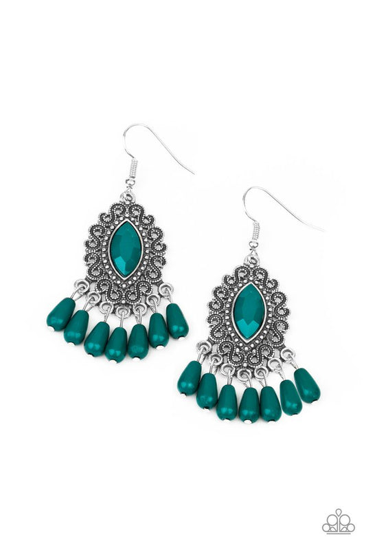 Private Villa - Green - Paparazzi Earring Image