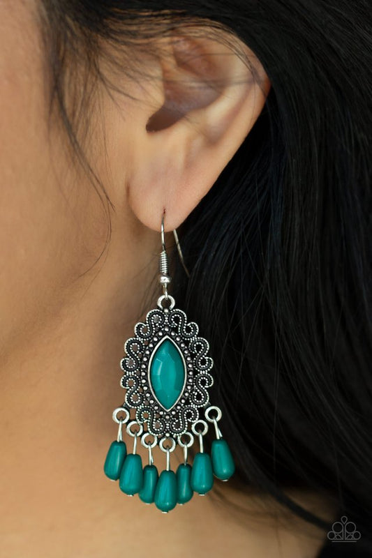 Private Villa - Green - Paparazzi Earring Image