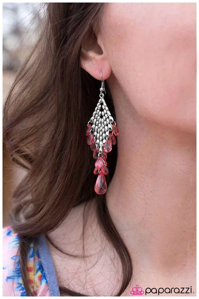 Paparazzi Earring ~ Make A Splash - Orange