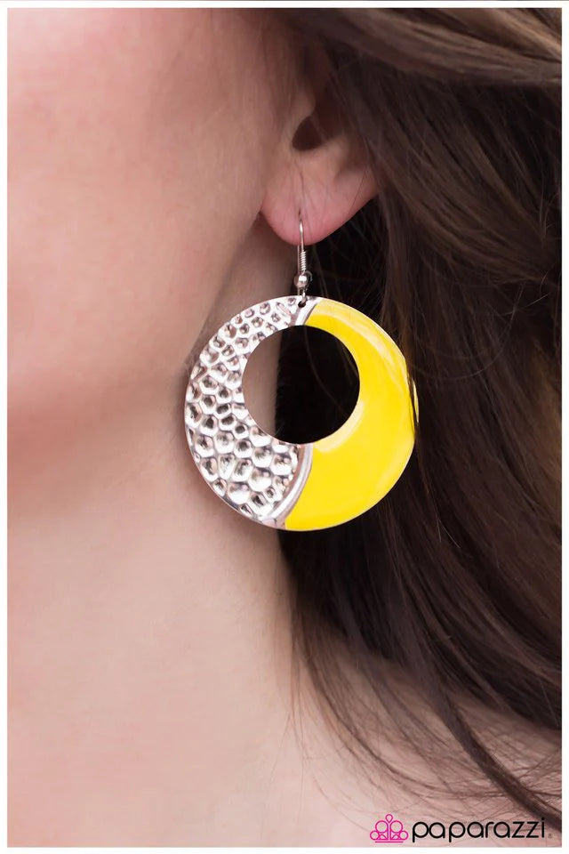 Paparazzi Earring ~ Divide and Conquer - Yellow