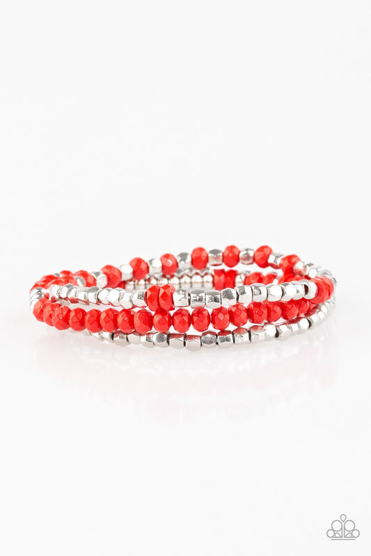 Pulsera Paparazzi ~ Muy vivaz - Rojo 