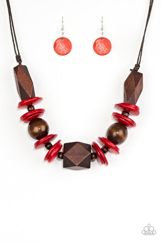 Pacific Paradise - Red - Paparazzi Necklace Image