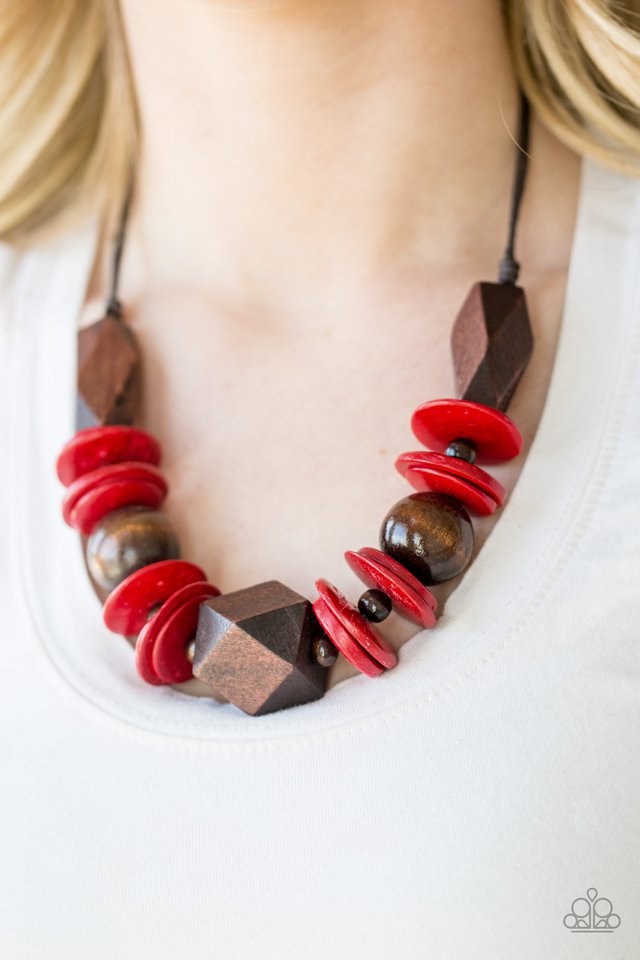 Pacific Paradise - Red - Paparazzi Necklace Image