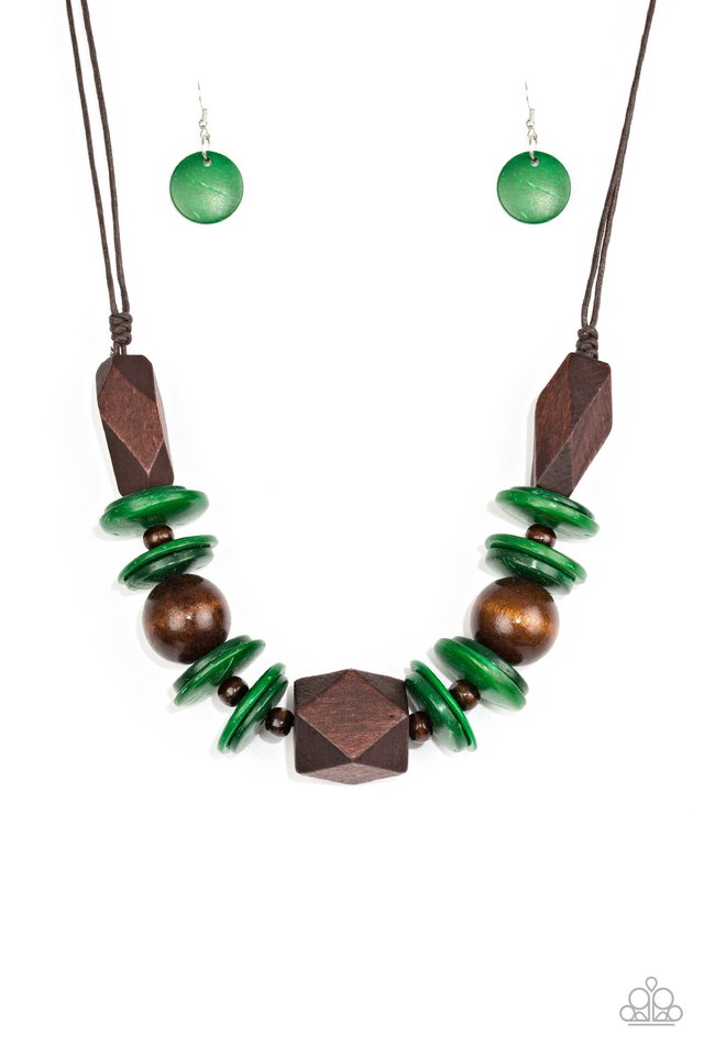 Pacific Paradise - Green - Paparazzi Necklace Image