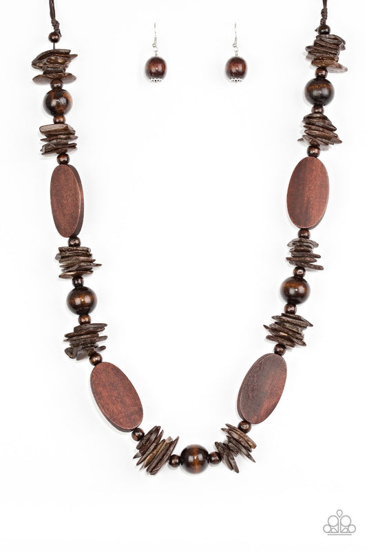 Paparazzi Necklace ~ Carefree Cococay - Brown