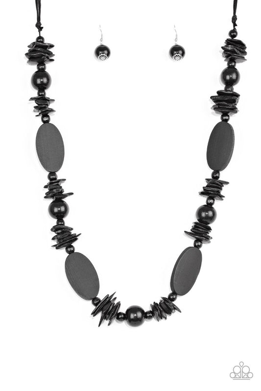 Collar Paparazzi ~ Carefree Cococay - Negro