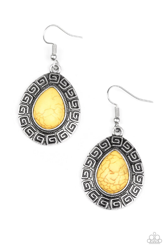 Paparazzi Earring ~ Tribal Tango - Yellow