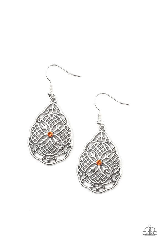 Paradise Picnic - Orange - Paparazzi Earring Image