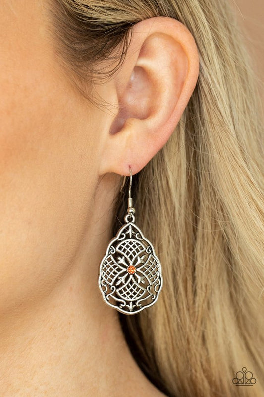 Paradise Picnic - Orange - Paparazzi Earring Image