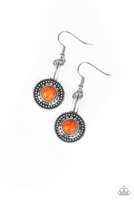 Paparazzi Earring ~ Simply Stagecoach - Orange