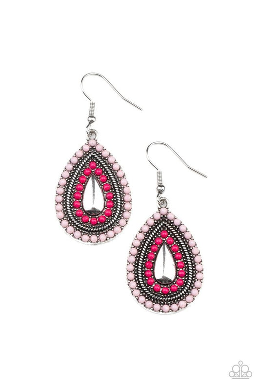 ​Beaded Bonanza - Pink - Paparazzi Earring Image