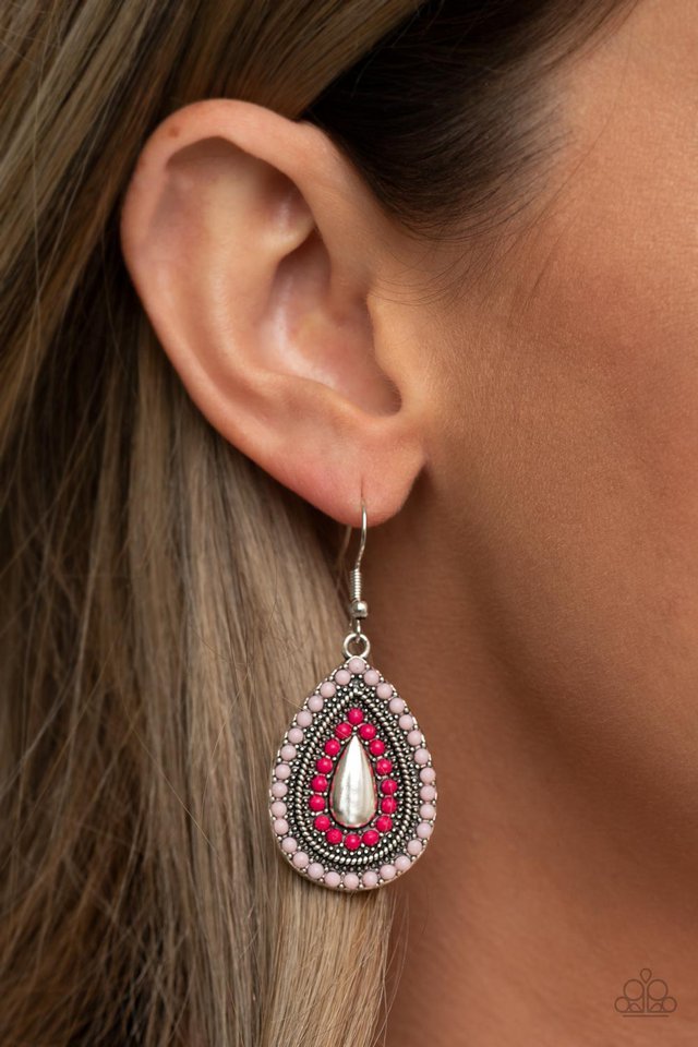 ​Beaded Bonanza - Pink - Paparazzi Earring Image
