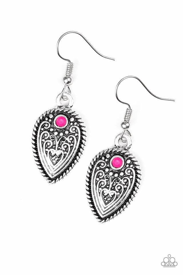 Paparazzi Earring ~ Distance PASTURE - Pink